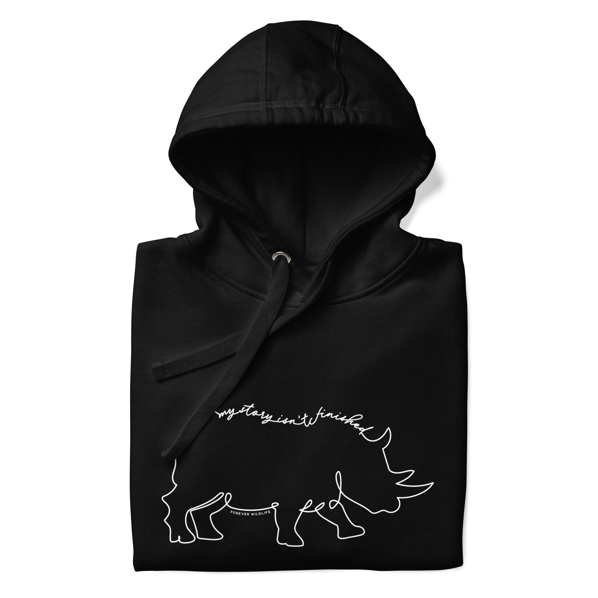 Black Rhino Hoodie – Premium Wildlife Animal Inspirational Hoodie Design, part of Wildlife Hoodies & Clothing from Forever Wildlife