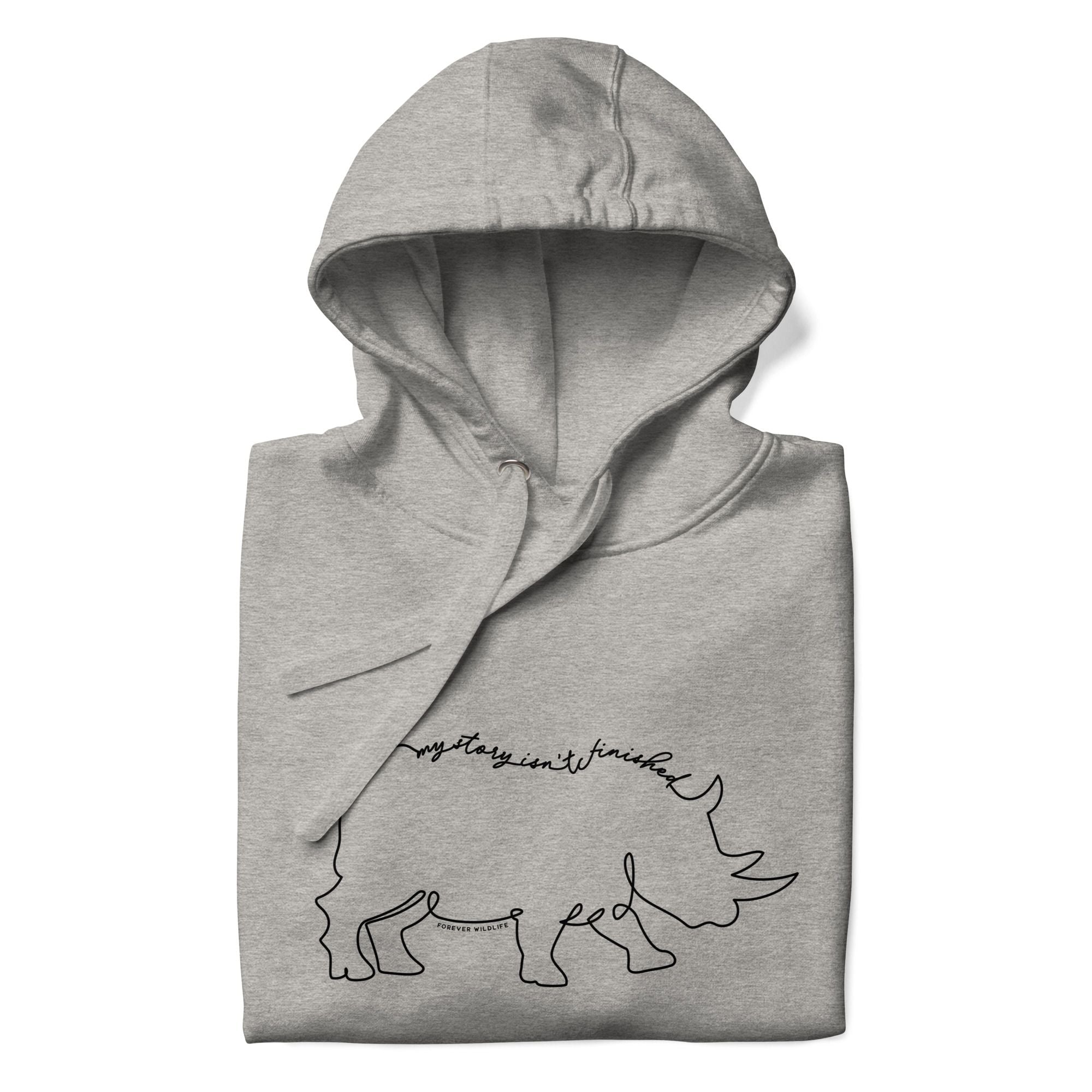 Rhino Hoodie in Grey – Premium Wildlife Animal Inspirational Hoodie Design, part of Wildlife Hoodies & Clothing from Forever Wildlife