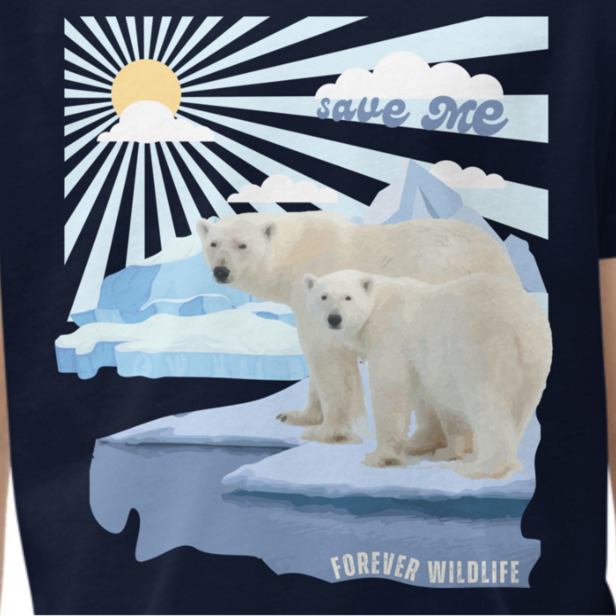 Polar Bears Youth T-Shirt with Polar Bears graphic as part of Wildlife T Shirts, Wildlife Clothing & Apparel by Forever Wildlife