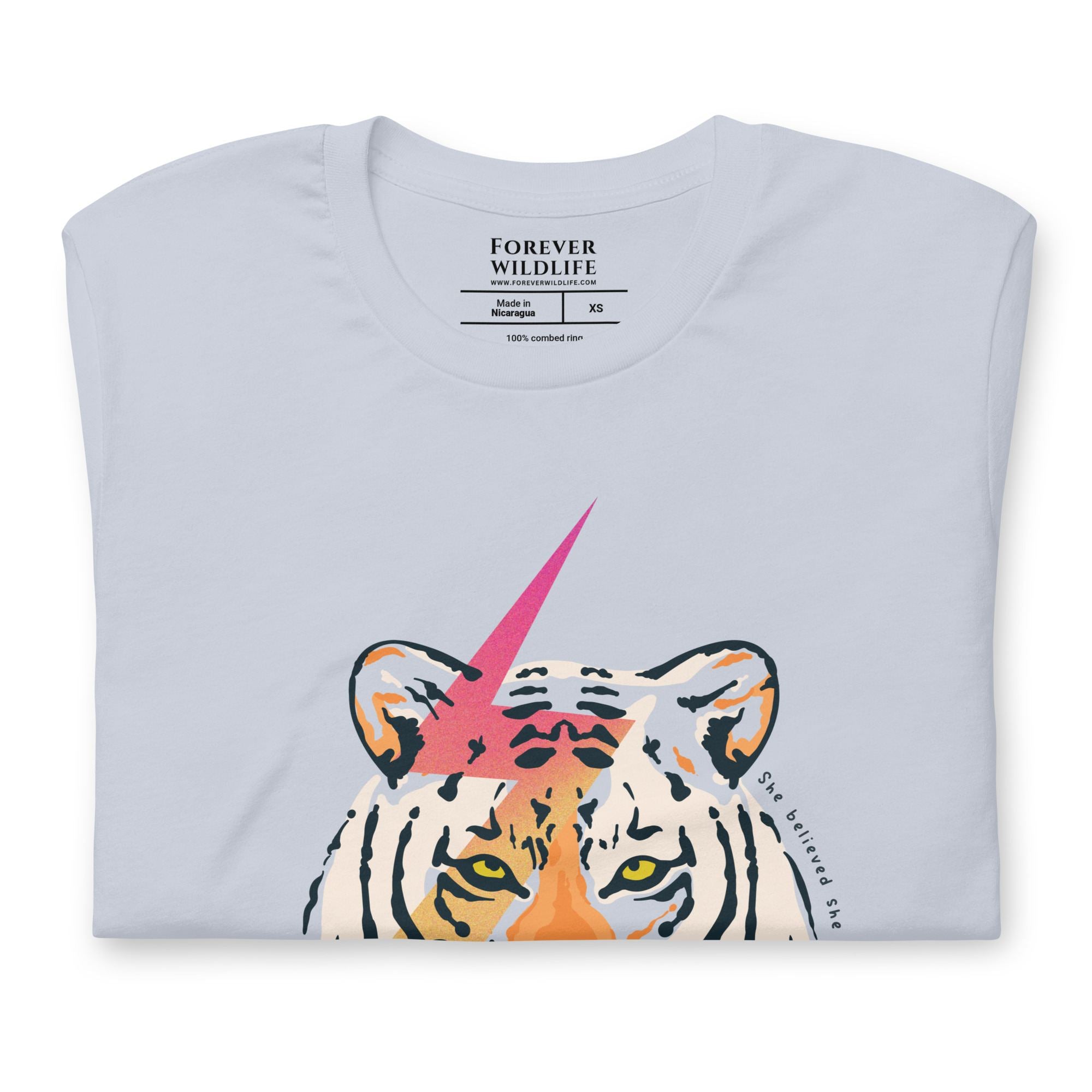Tiger T-Shirt in Light Blue – Premium Wildlife T-Shirts, Tiger Shirts and Wildlife Clothing & Apparel by Forever Wildlife