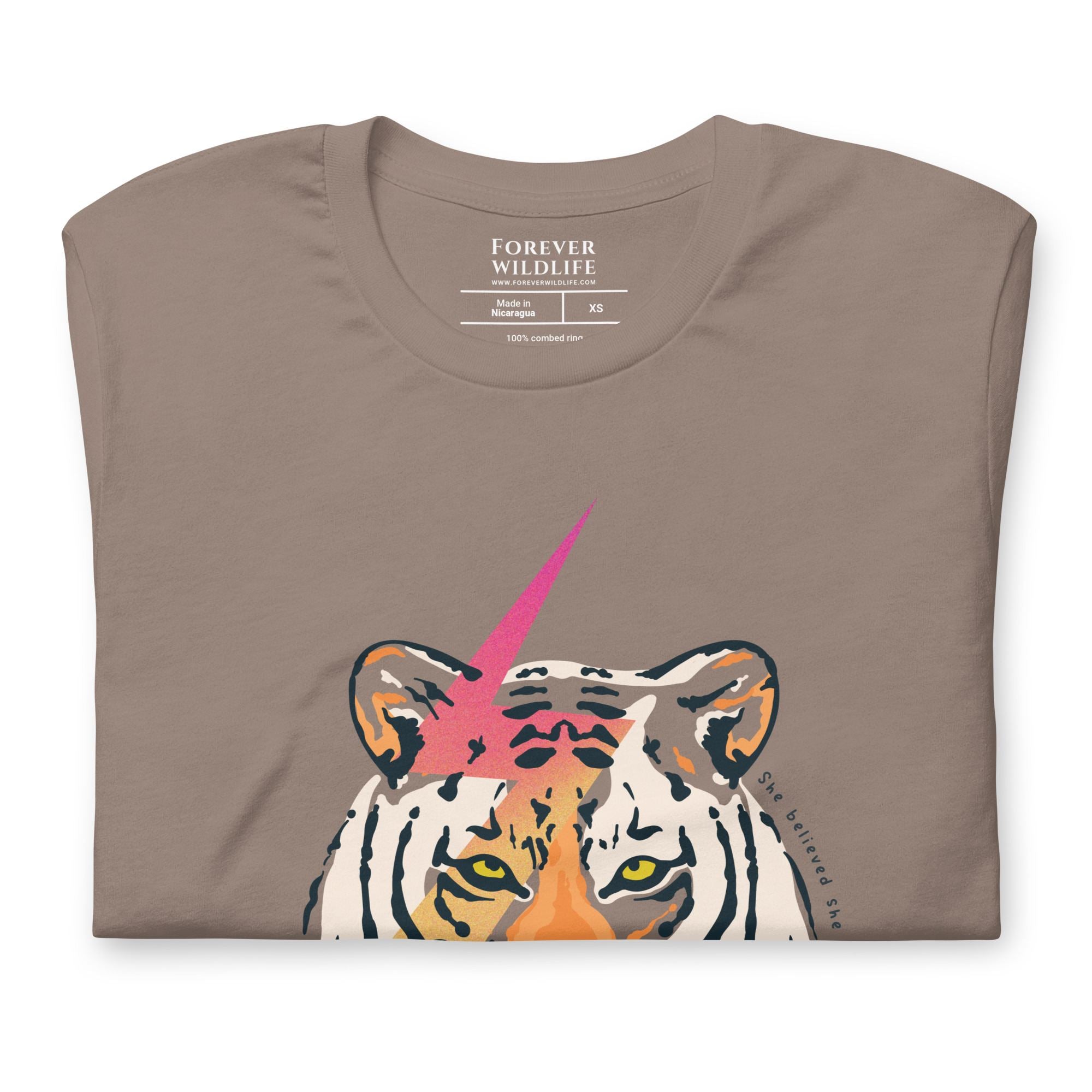 Tiger T-Shirt in Pebble – Premium Wildlife T-Shirts, Tiger Shirts and Wildlife Clothing & Apparel