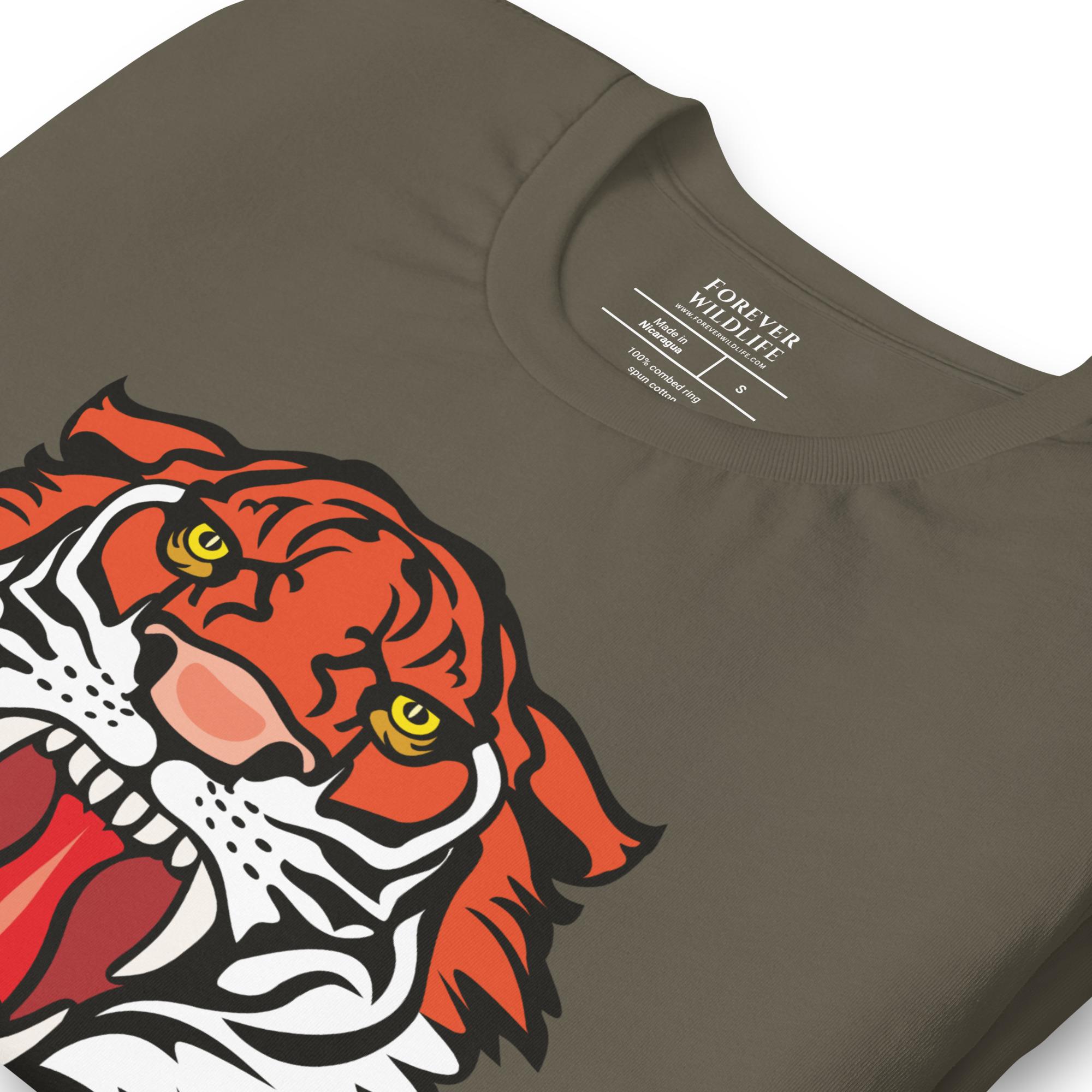 Tiger T-Shirt in Army – Premium Wildlife T-Shirt Design, Wildlife Clothing & Apparel from Forever Wildlife