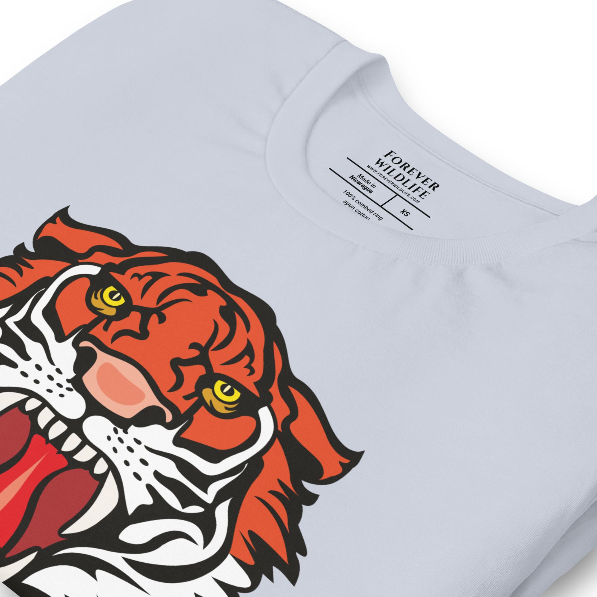Tiger T-Shirt in Light Blue – Premium Wildlife T-Shirt Design, Wildlife Clothing from Forever Wildlife