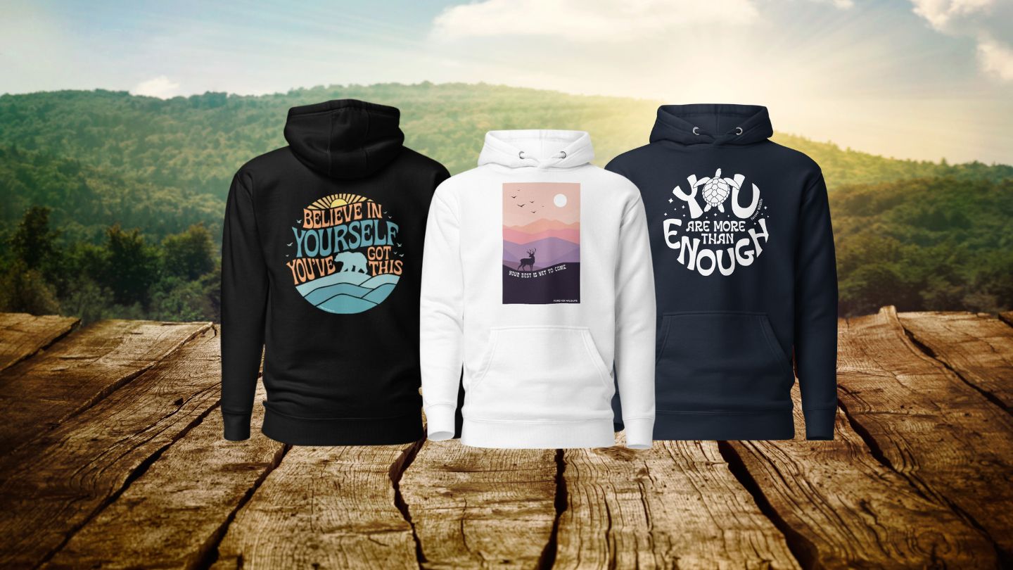 Men's Wildlife Graphic Hoodies mockups, Best inspirational Hoodies & Inspiration Sweatshirts with Animal Graphics as part of Wildlife Clothing & Apparel from Forever Wildlife.