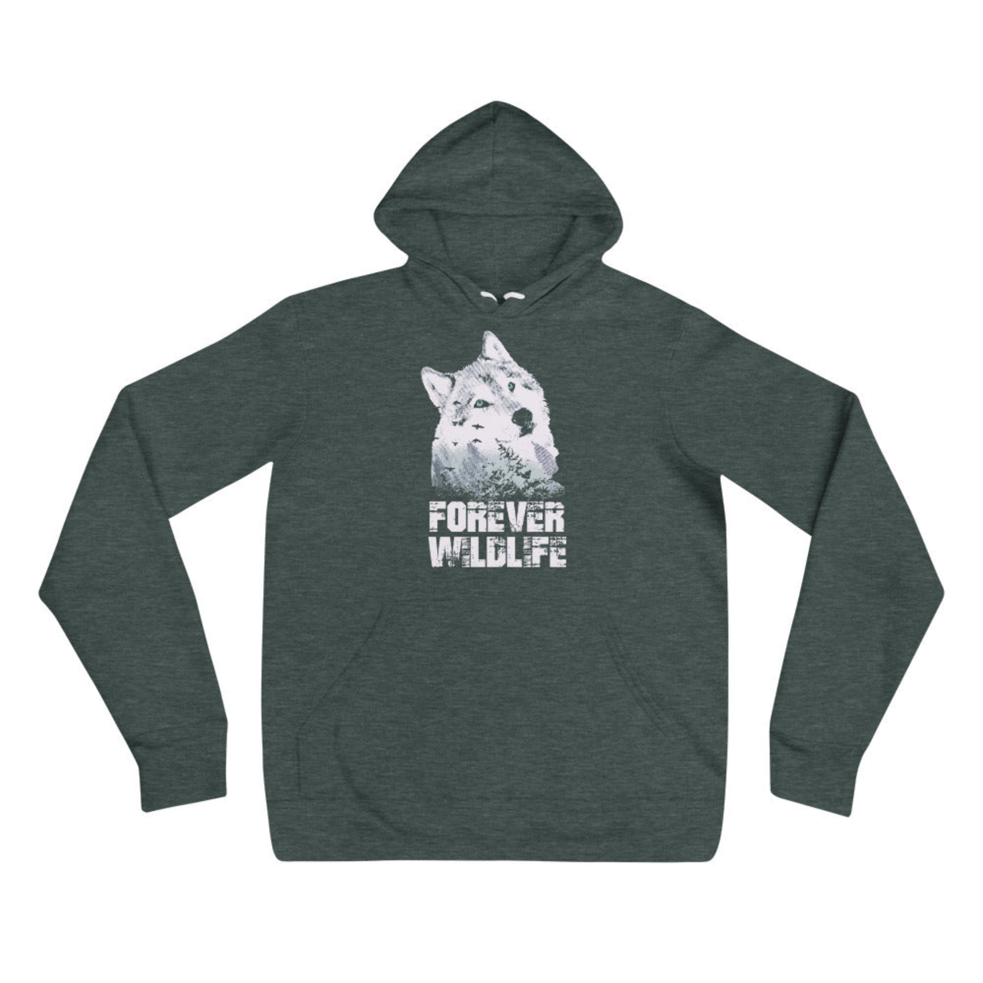 Wolf Hoodie in Forest – Premium Wildlife Animal Inspirational Hoodie Design, part of Wildlife Hoodies & Clothing from Forever Wildlife