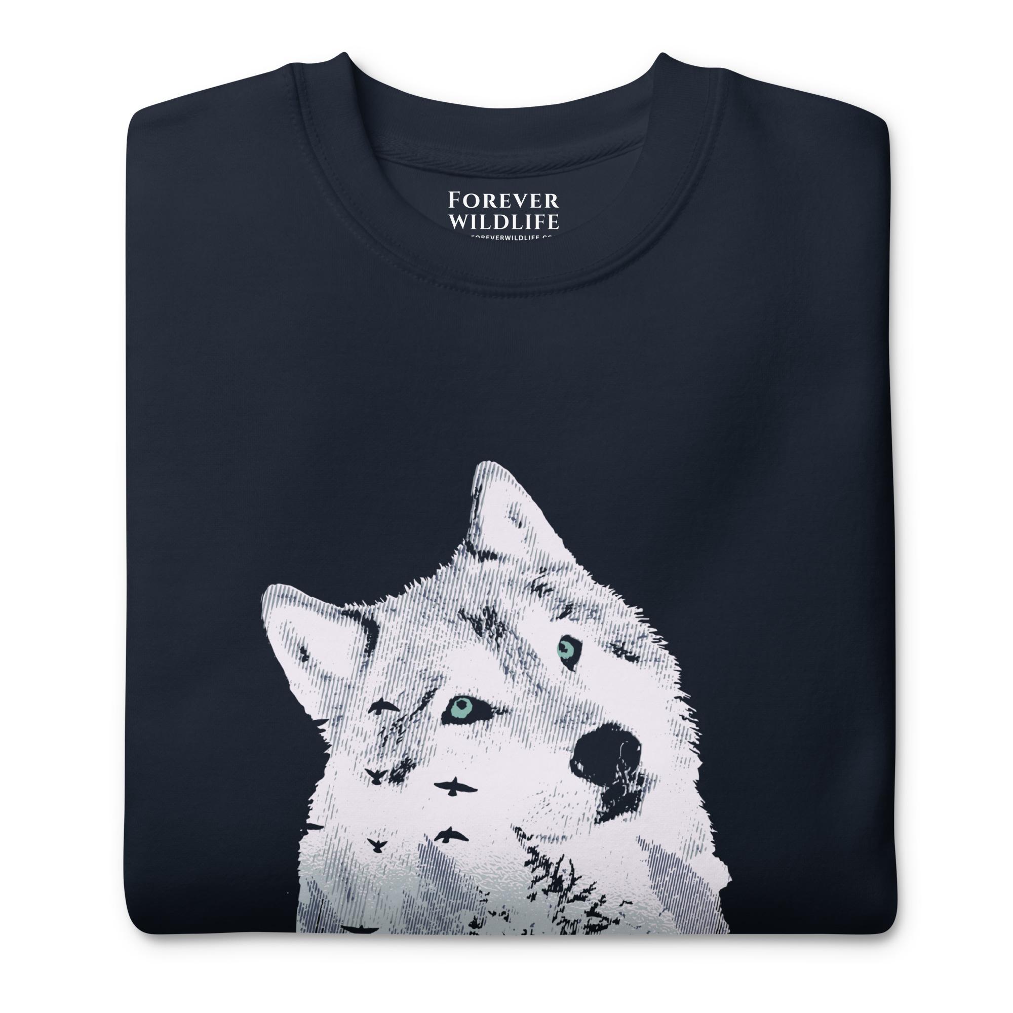 Wolf Sweatshirt in Navy-Premium Wildlife Animal Inspiration Sweatshirt Design, part of Wildlife Sweatshirts & Clothing from Forever Wildlife.
