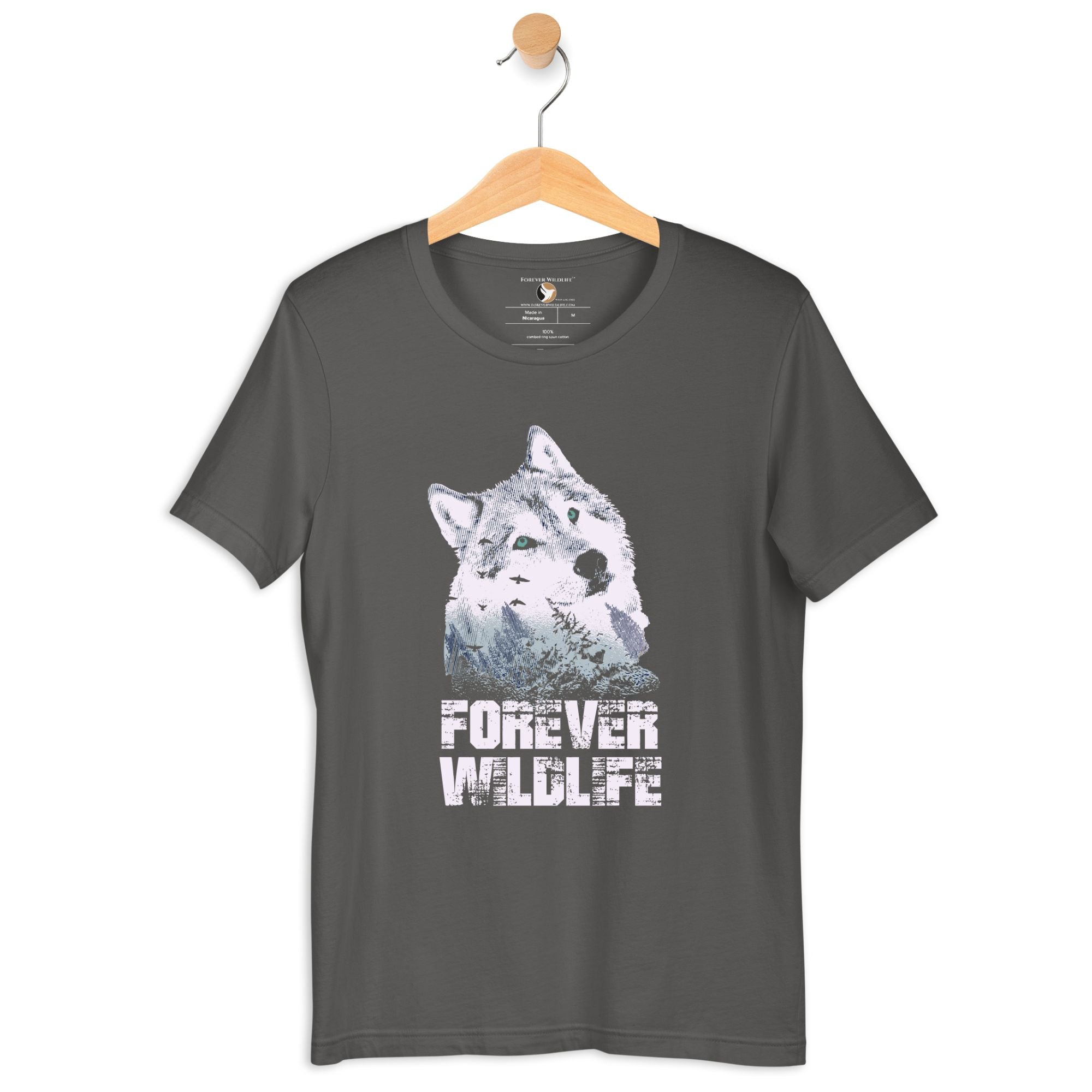 Wolf T-Shirt in Asphalt – Premium Wildlife T-Shirt Design, Wildlife Clothing & Apparel from Forever Wildlife