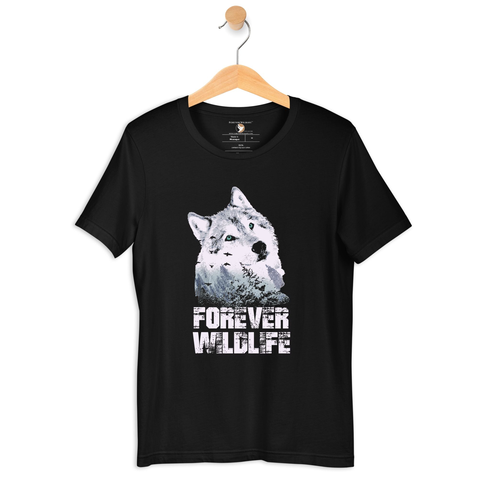 Wolf T-Shirt in Black – Premium Wildlife T-Shirt Design, Wildlife Clothing & Apparel from Forever Wildlife