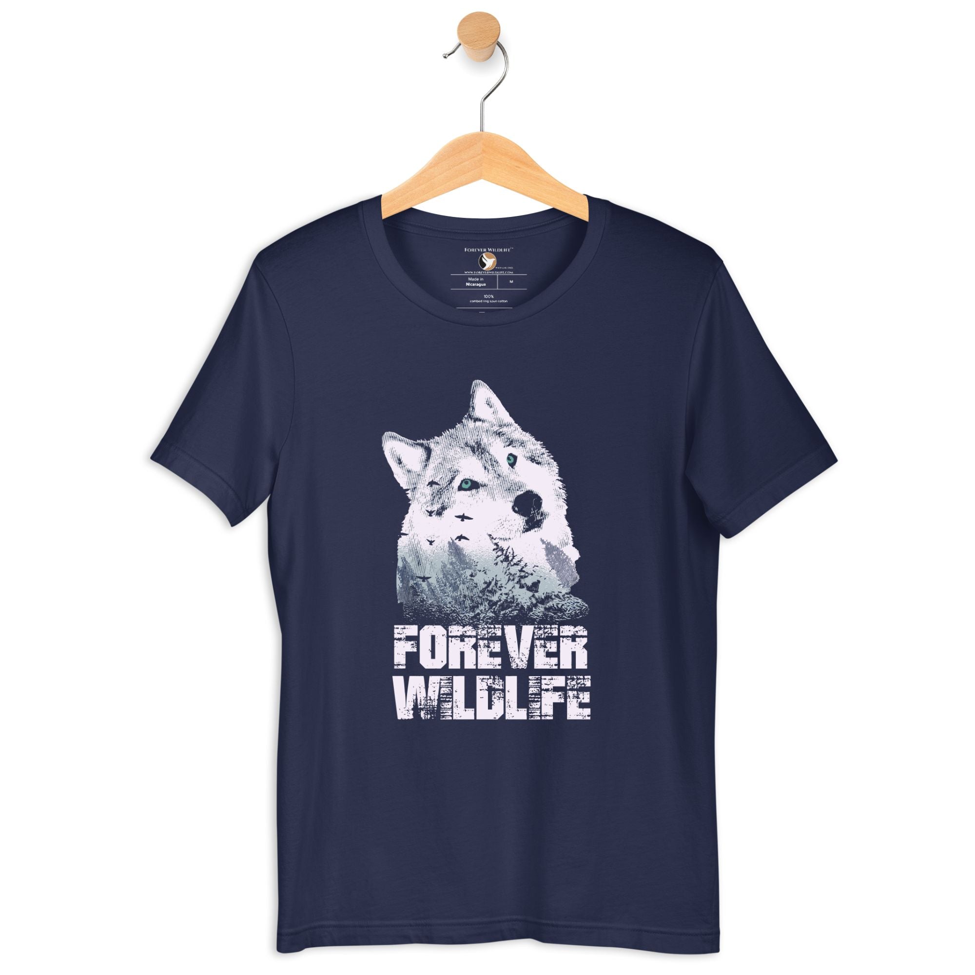 Wolf T-Shirt in Navy – Premium Wildlife T-Shirt Design, Wildlife Clothing & Apparel from Forever Wildlife