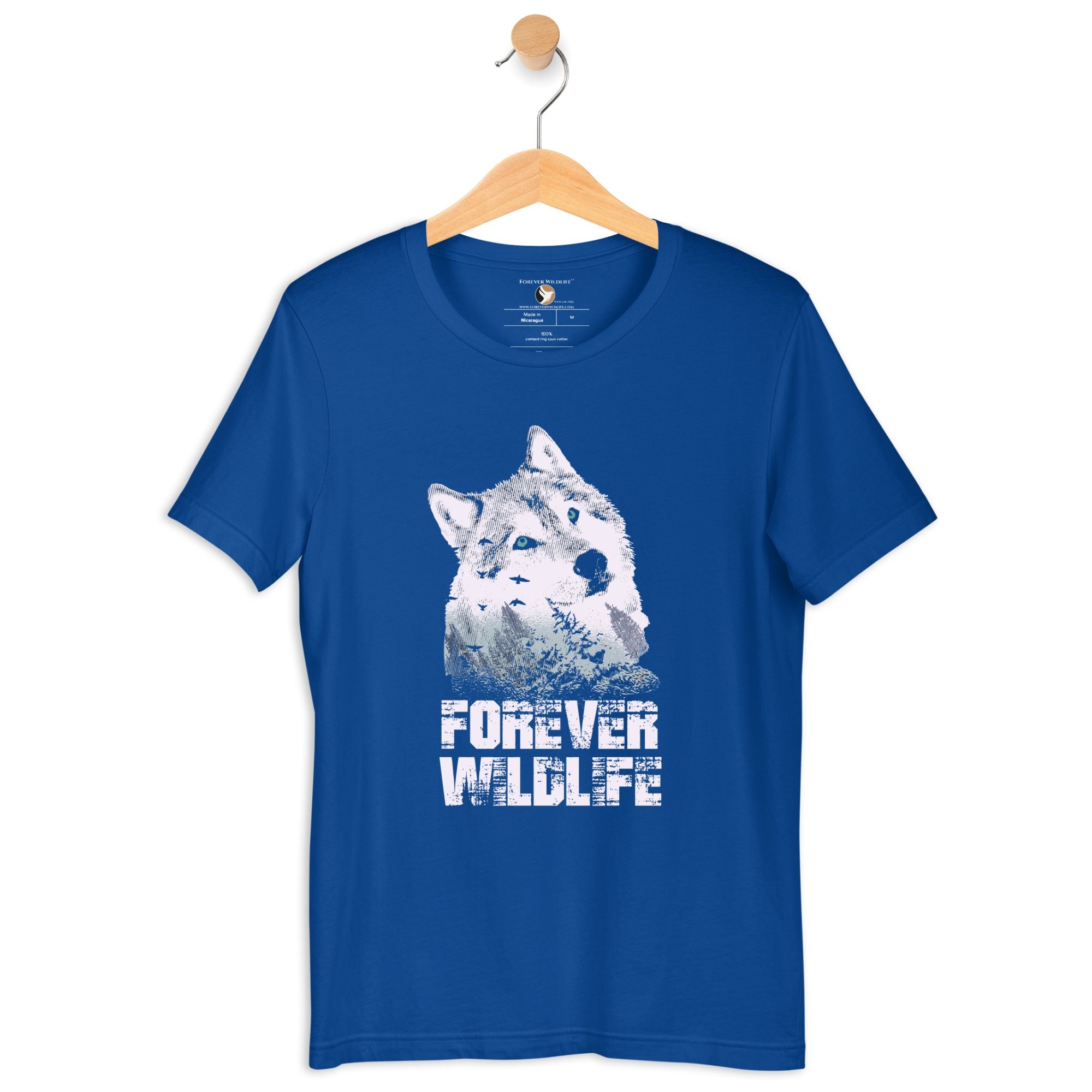 Wolf T-Shirt in True Royal – Premium Wildlife T-Shirt Design, Wildlife Clothing & Apparel from Forever Wildlife