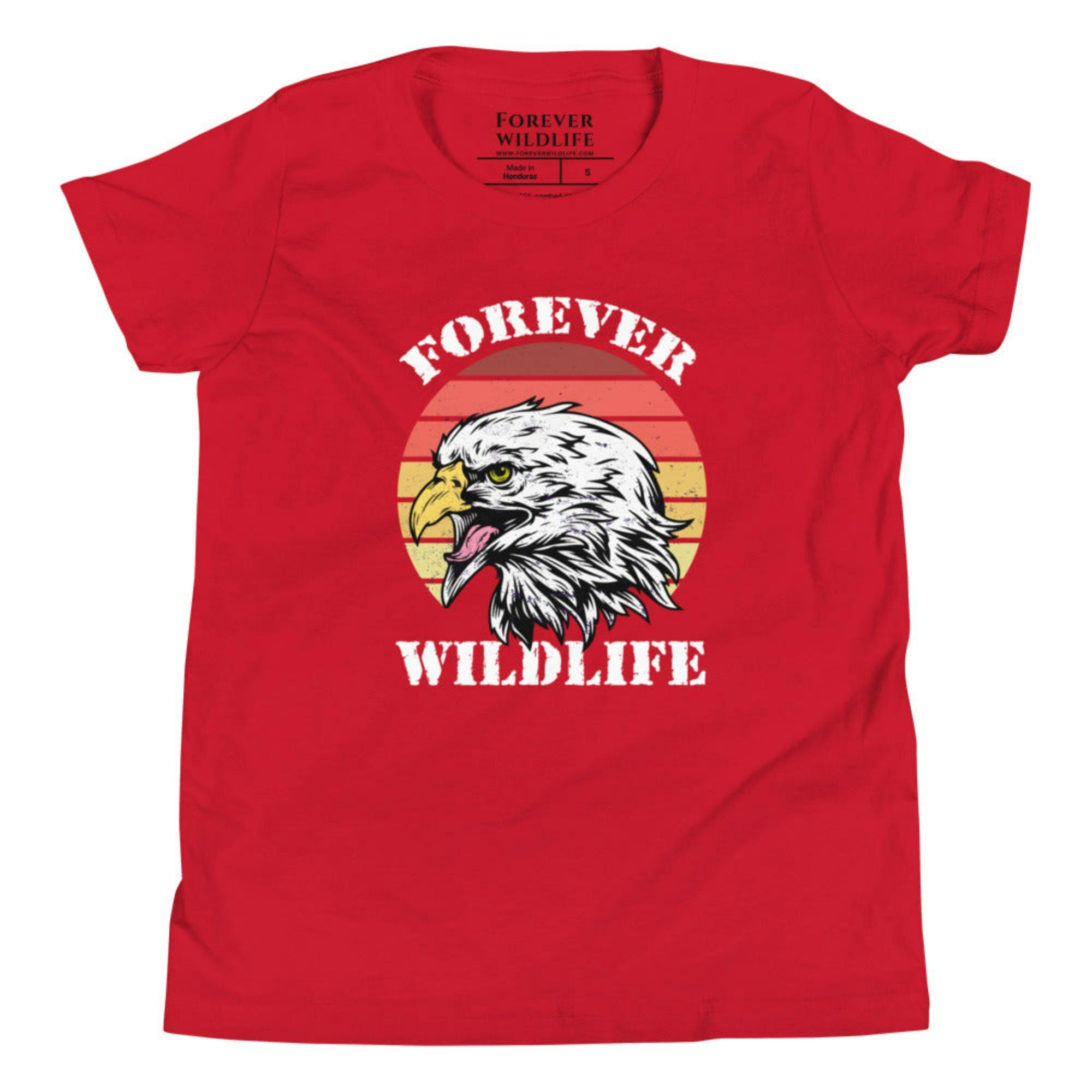 Red Youth T-Shirt with Eagle graphic as part of Wildlife T Shirts, Wildlife Clothing & Apparel by Forever Wildlife 