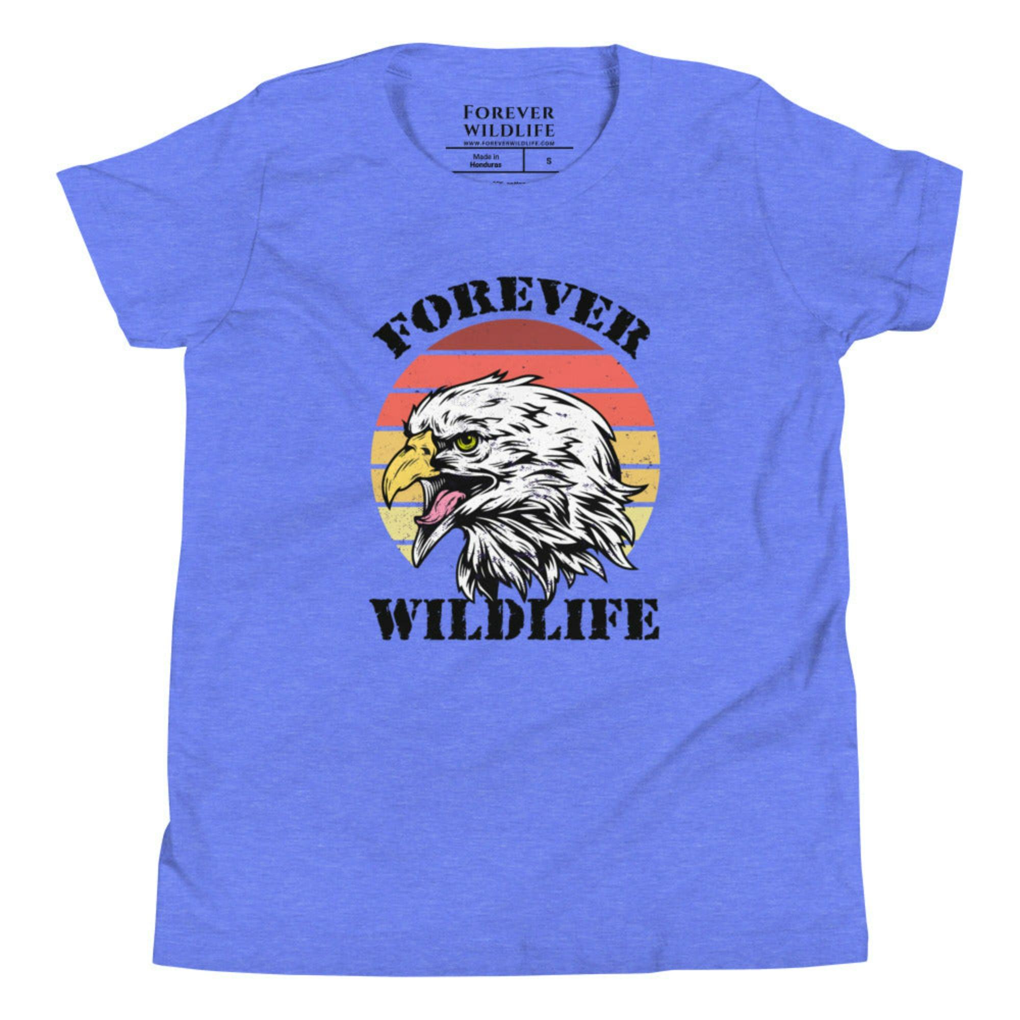Heather Blue Tee, Youth T-Shirt with Eagle graphic as part of Wildlife T Shirts, Wildlife Clothing & Apparel by Forever Wildlife