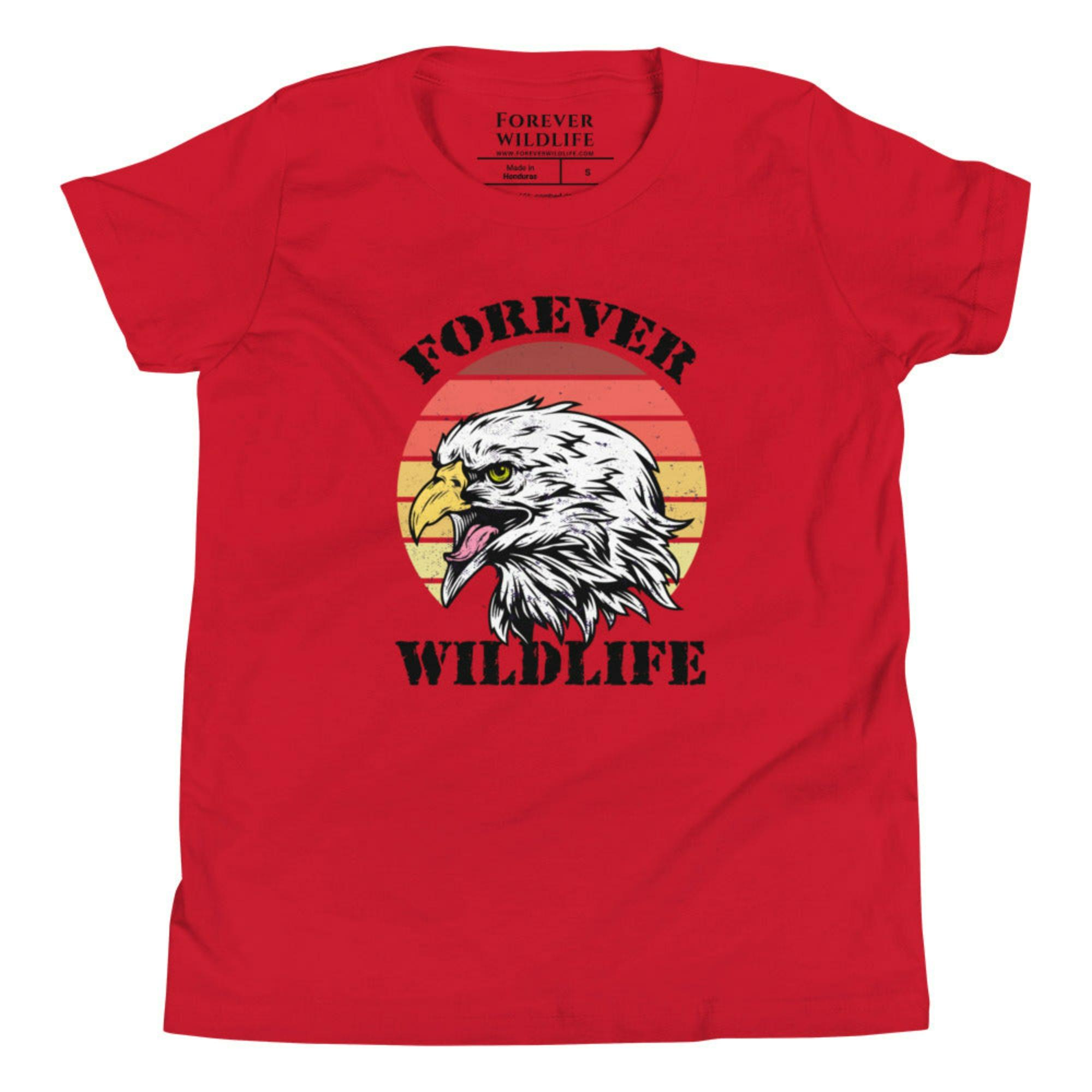 Red Youth T-Shirt with Eagle graphic as part of Wildlife T Shirts, Wildlife Clothing & Apparel by Forever Wildlife