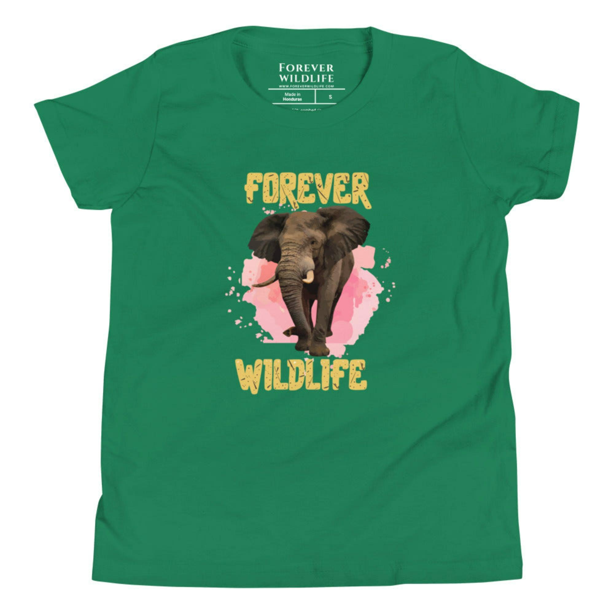 Kelly Youth T-Shirt with Elephant graphic as part of Wildlife T Shirts, Wildlife Clothing & Apparel by Forever Wildlife