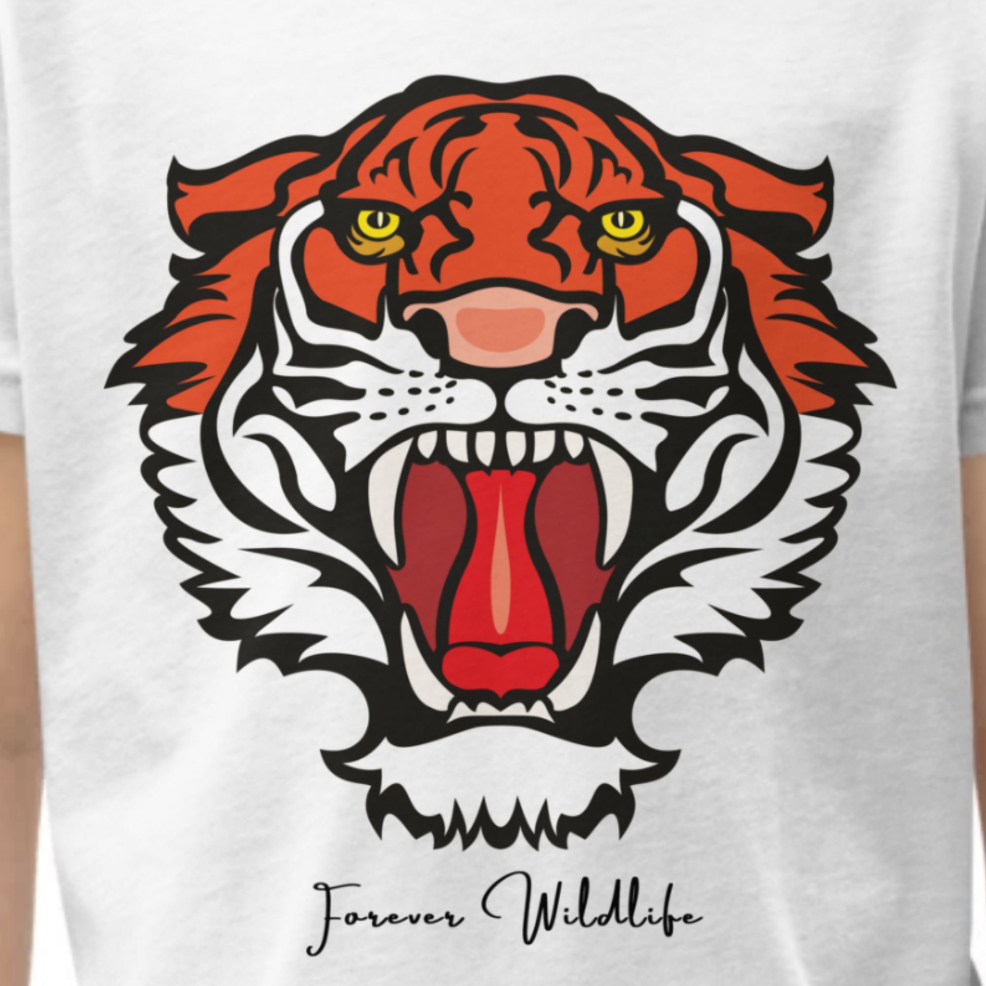 Bengal Tiger Youth T-Shirt with Tiger graphic as part of Wildlife T-Shirts, Wildlife Clothing & Apparel by Forever Wildlife